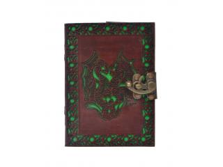 Antique New Cut Work Handmade Double Dragon Design Leather Journal Notebook 120 Pages Blank Unlined Paper Notebook & Sketchbook